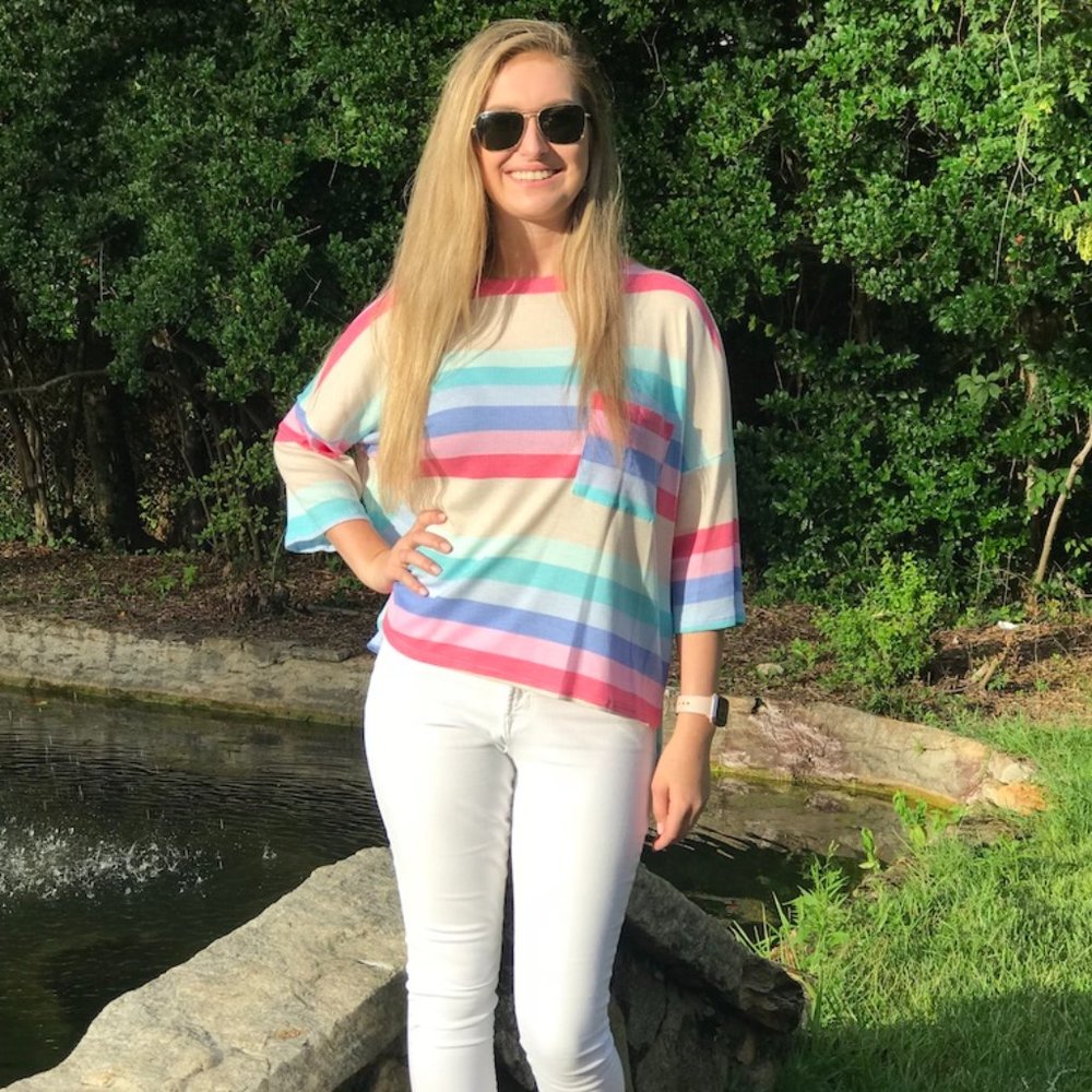 Rainbow Waffle Knit Top